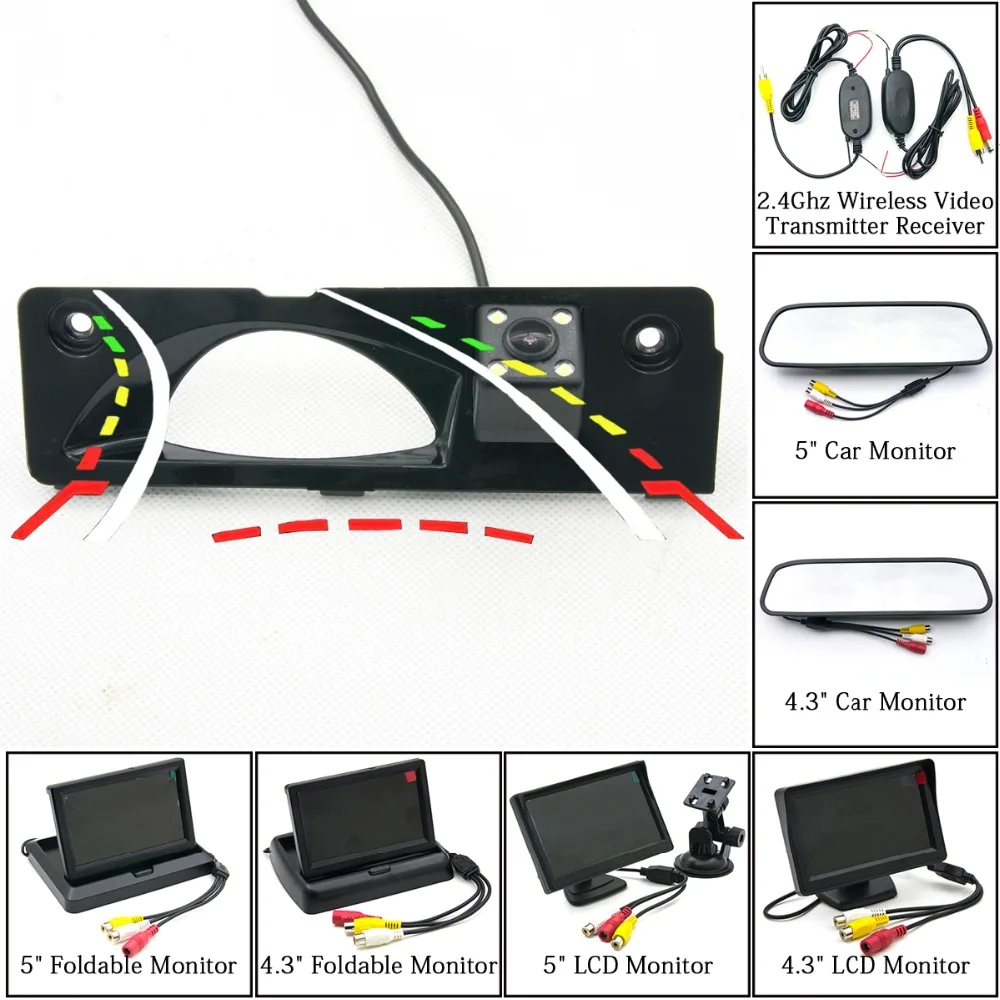 

Intelligent Dynamic Trajectory Car Rear View Camera For Honda Odyssey Elysion RL3 4.3" 5" Parking Monitor Reversing Wireless Rec