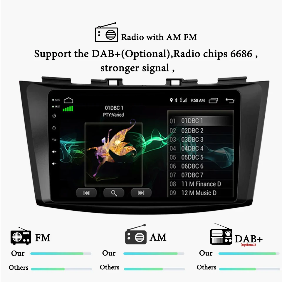 Best Octa core Android 9.1 Car DVD 4+64GB video multimedia player for Suzuki swift 2011 2012 2013 2014 2015 2016 gps Head Unit radio 7