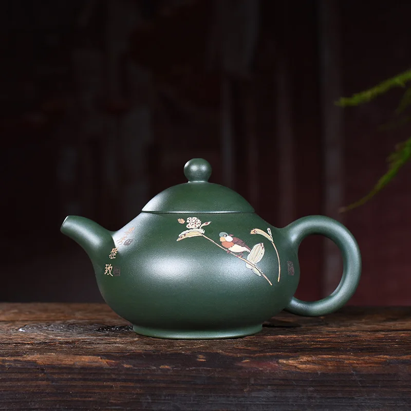 

Teapot Goods Manual Raw Ore The Republic Of China Green Clay-painted Jade Milk Pot Kungfu Online Teapot Tea Set Suit Wholesale