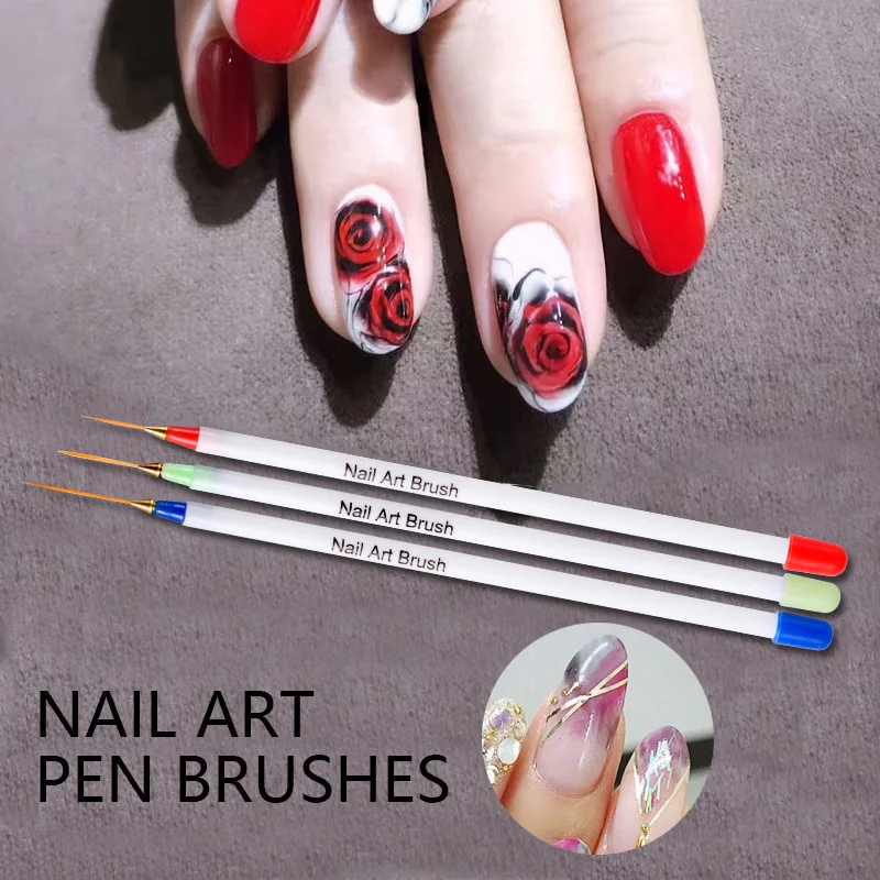 Modelones 3 шт./компл. рисунок лайнер Nail Art Кисти Инструменты Профессиональные Рисование нанесение полос для ногтей маникюр набор «сделай сам» для ногтей кисть