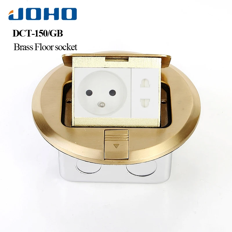 

JOHO Ground Socket Insertion Google Home Round Type Floor Outlet With RJ45 Socket 16A Socket Slow Pop Upelectrical Outlets