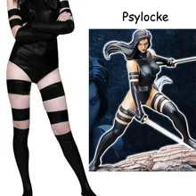 Черный X Force Psylocke костюм Zentai X-men Женский Хэллоуин вечерние Косплей Костюм