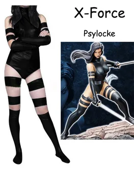 

Black X Force Psylocke Costume Zentai X-men Female Women Halloween Party Cosplay Suit