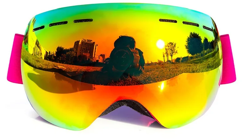 Дизайн UV400 очки для сноуборда, лыжного спорта, защита от запотевания, для взрослых мужчин и женщин, снежные очки для катания на лыжах, сноуборде, очки EYTOCOR - Цвет: Rose Red