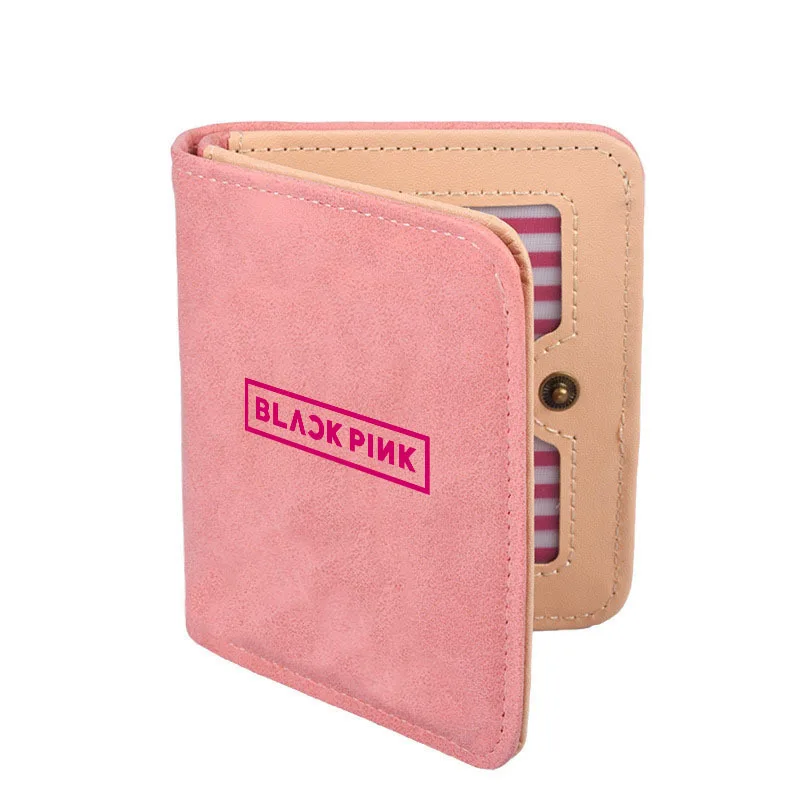Newest Blackpink Jisoo Rose wallet Short wallet kpop Candy colors Coin