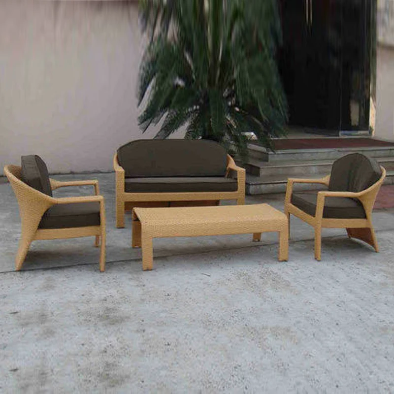 4-шт PE дизайн ротанговая садовая мебель скотоводство дом Крытый/уличный диван из ротанга для гостиной