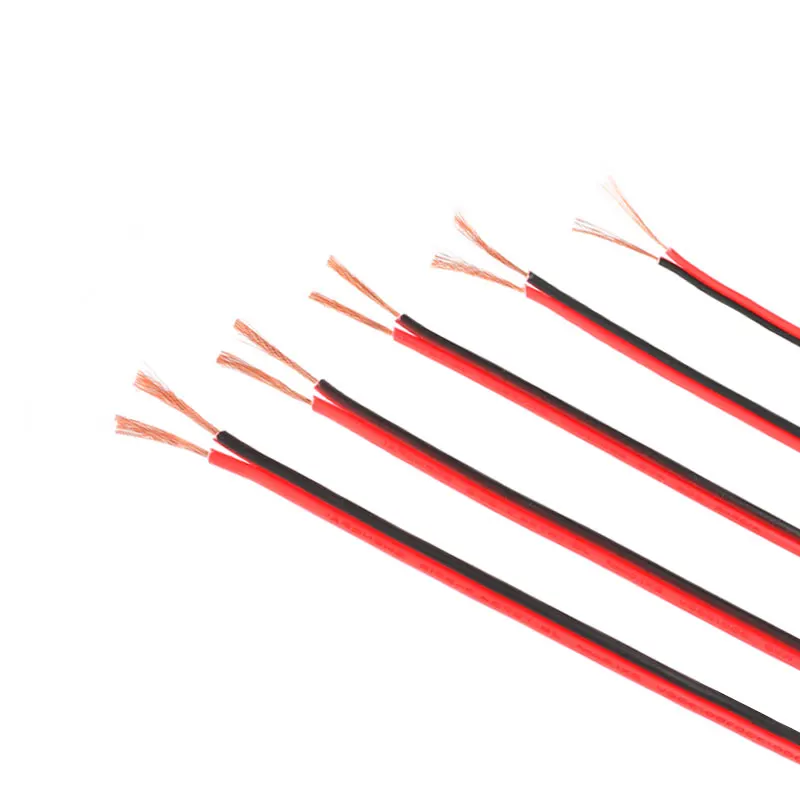 1 метр RVB кабель Электрический медный резиновый светодиодный провод красный черный 2Pin изолированный Удлинительный шнур автомобильный аудио кабель колонка, проводной кабель PVC