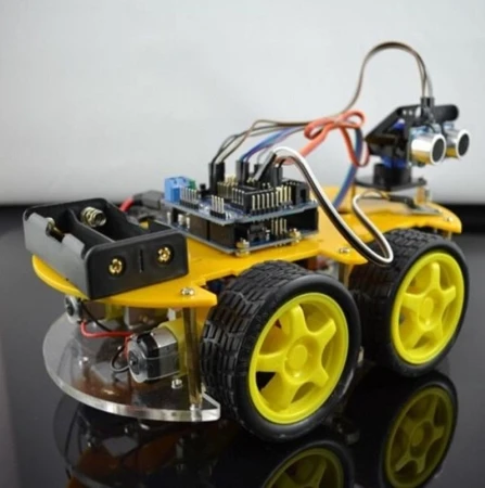 

Mini DIY Robot Car Kit 4WD Smart Car Learning Starter Set Multi-function Bluetooth Car for Arduino
