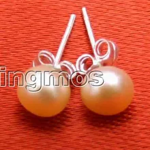 Распродажа 7-8 мм натуральный розовый цвет пресноводного жемчуга Серьги и Стерлинговое Серебро 925 Стад!-ear282 оптом/в розницу