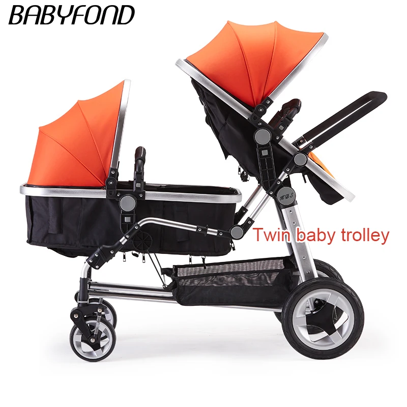 

Free Ship New Arrival Rushed Armrests Cotton KDS Twins Baby Stroller Folding Front And Rear