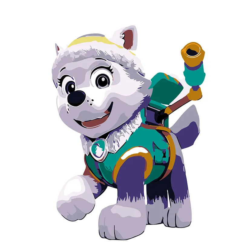 Hewan Anjing Kartun Minyak Lukisan Menggambar Dengan Angka Abstrak