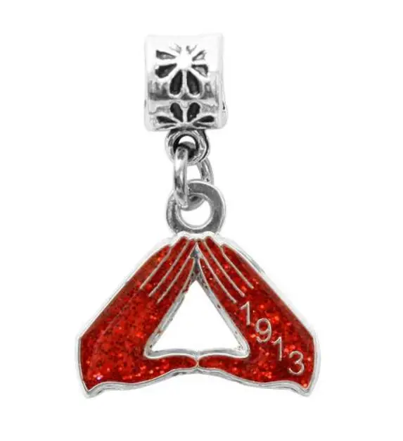 GREEK Delta Sigma Theta Sorority DST Hand Signa Symbol Dangler Charm - Окраска металла: 30pc W Dangle