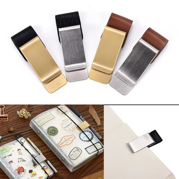 

55*20Mm Creative Custom Notebook Clip, Genuine Leather Notebook Metal Pen Holder Paper Folder