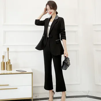 

Women's suits women's fashion slim temperament jacket trousers set two-piece women's business casual formal wear