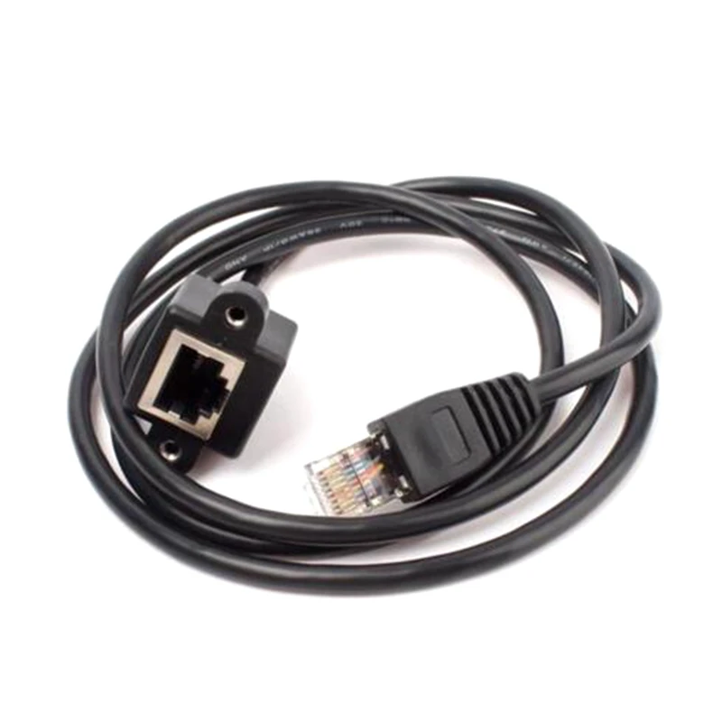 Network Extension Cable RJ45 Male to Female Screw Panel Mount