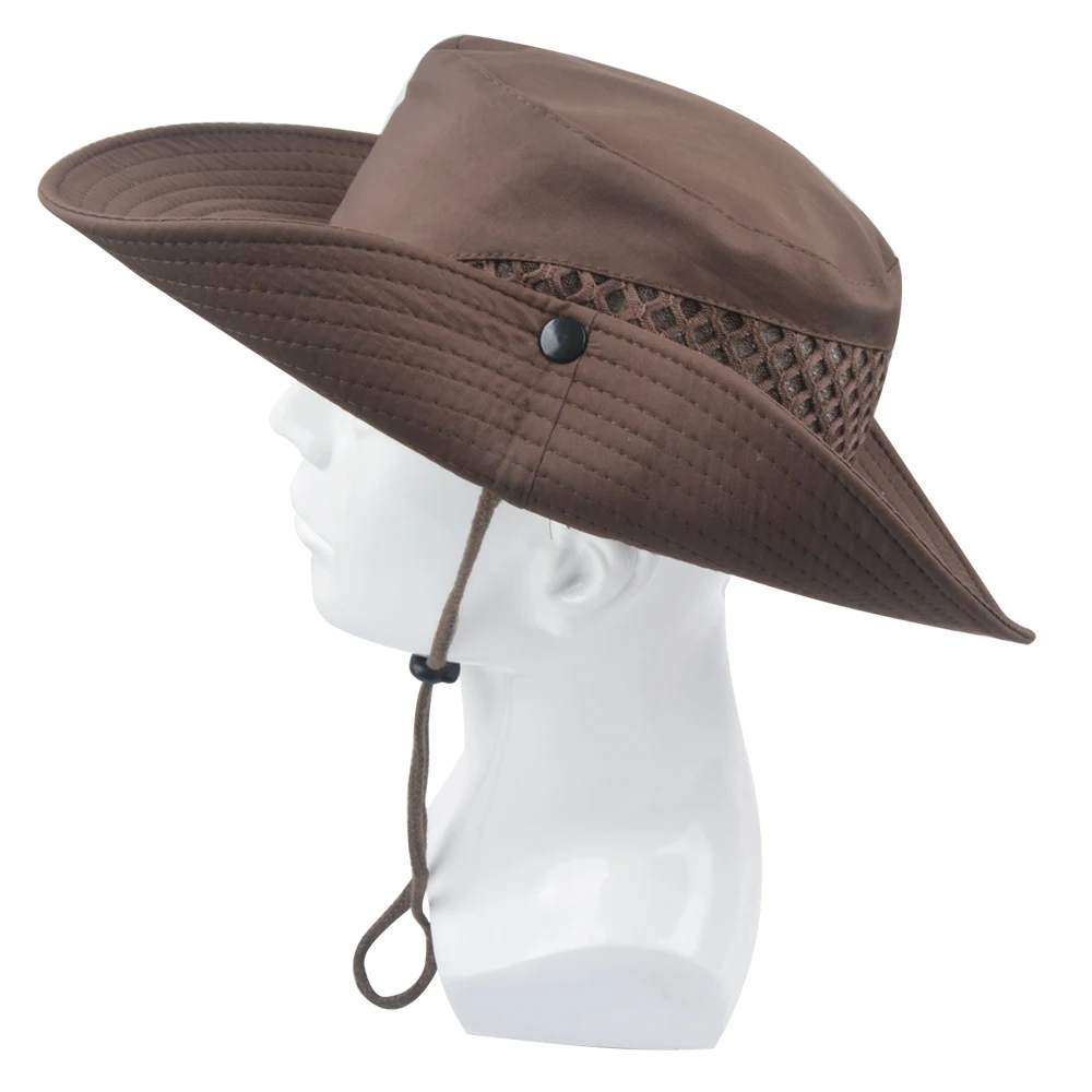SUNLAND мужская с широкими полями упаковываемая летняя шляпа ведро шляпа для сафари идеально подходит для рыбалки садоводства пешего туризма кемпинга на открытом воздухе