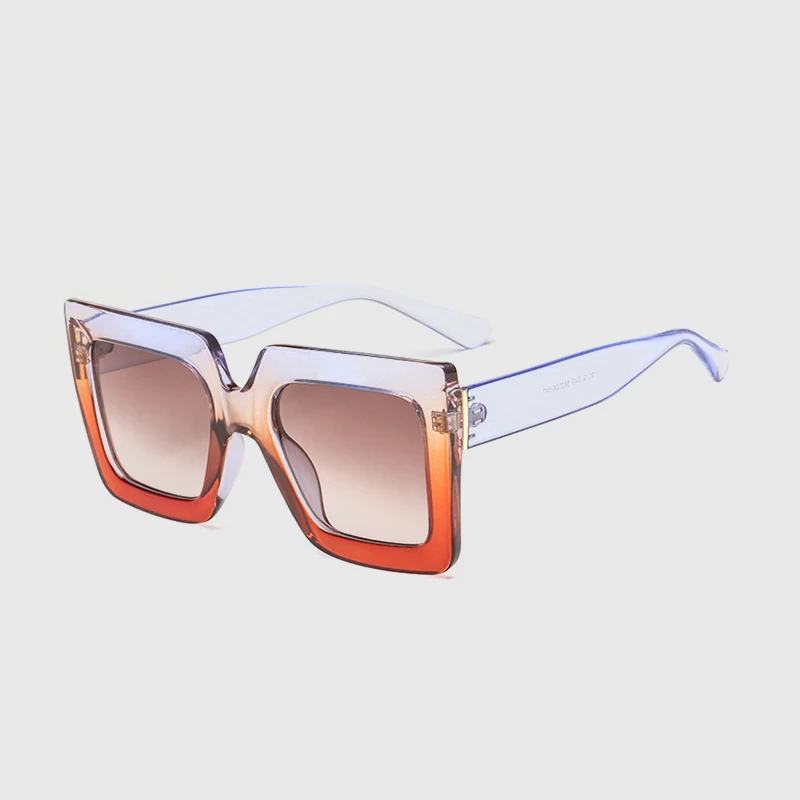 Королевские Женские винтажные Квадратные Солнцезащитные очки, брендовые дизайнерские черные розовые прозрачные очки для женщин, градиентные линзы, UV400 SS615 - Цвет линз: C49