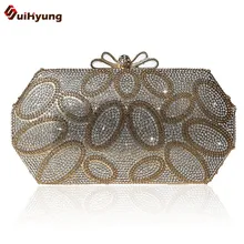 Neue Damenmode Strass Kupplung Exquisite Diamant Bannfarbe Kreis Abendtasche Hochzeit Handtasche Kette Umhängetasche