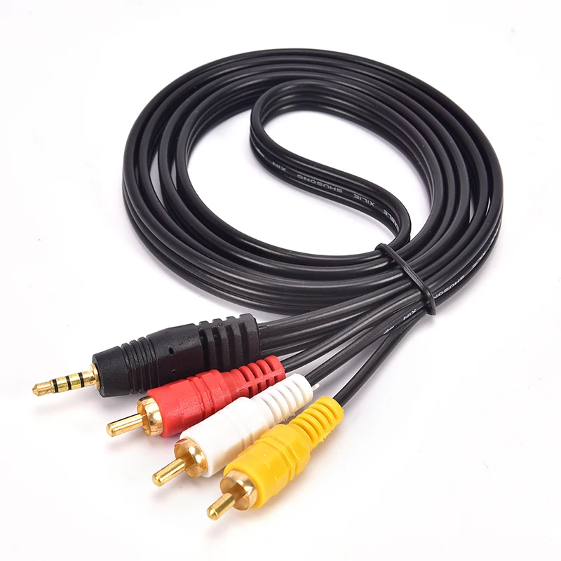 3.5mm Jack Plug Male to 3 RCA Adapter High Quality 3.5 Audio Video AV Cable Wire Cord 1.5M | Электроника