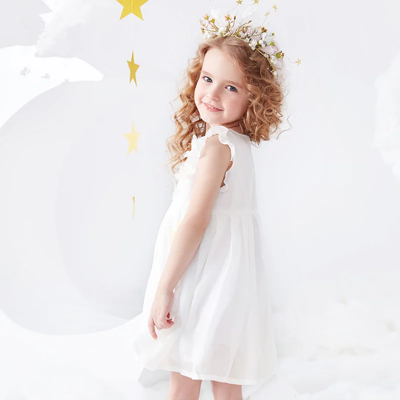 

Girls White Princess Dress Baby Cute Dress Summer Children's Dress Sweet 2019 New