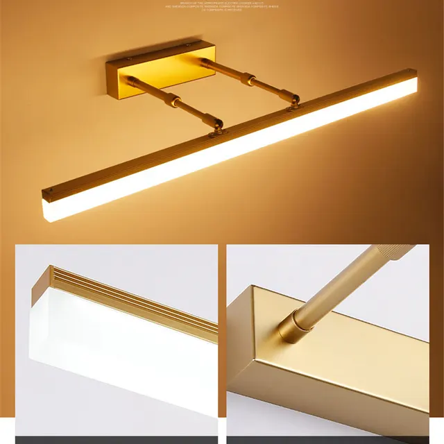 LED 심플 모던 방수 김서림 방지 개폐식 거울 헤드라이트