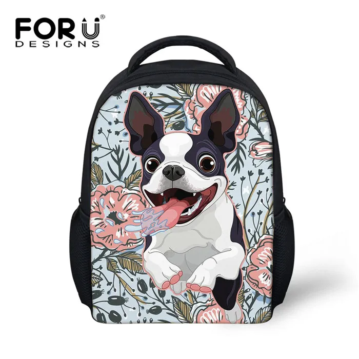 FORUDESIGNS Детские рюкзаки для девочек с героями мультфильмов Boston Terrier ортопедический рюкзак Детская сумка Детские сумки Mochila Infantil - Цвет: YQ755F