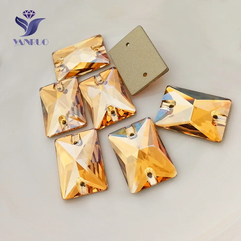 YANRUO 3250 прямоугольные камни всех цветов и кристаллы пришитые камни AAAAA качественные стразы с плоской задней частью для одежды - Цвет: Golden Shadow