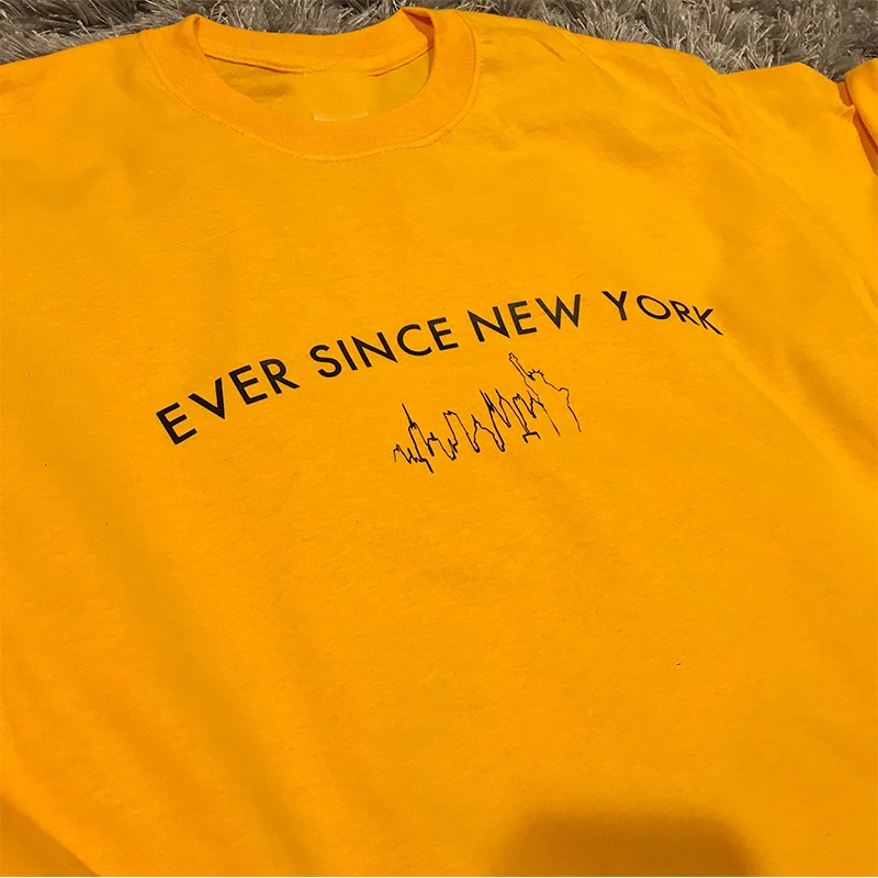 Футболка Ever Since New York, вдохновленная Гарри стилями, графическая футболка, хлопковая желтая футболка Harajuku, Молодежные Топы в стиле панк, свободные топы в стиле хип-хоп