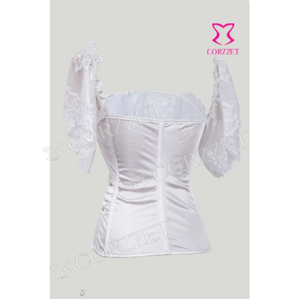 Готическое бюстье белый корсет с завышенной талией корсеты Corpete Corselet Hot Corpetes E