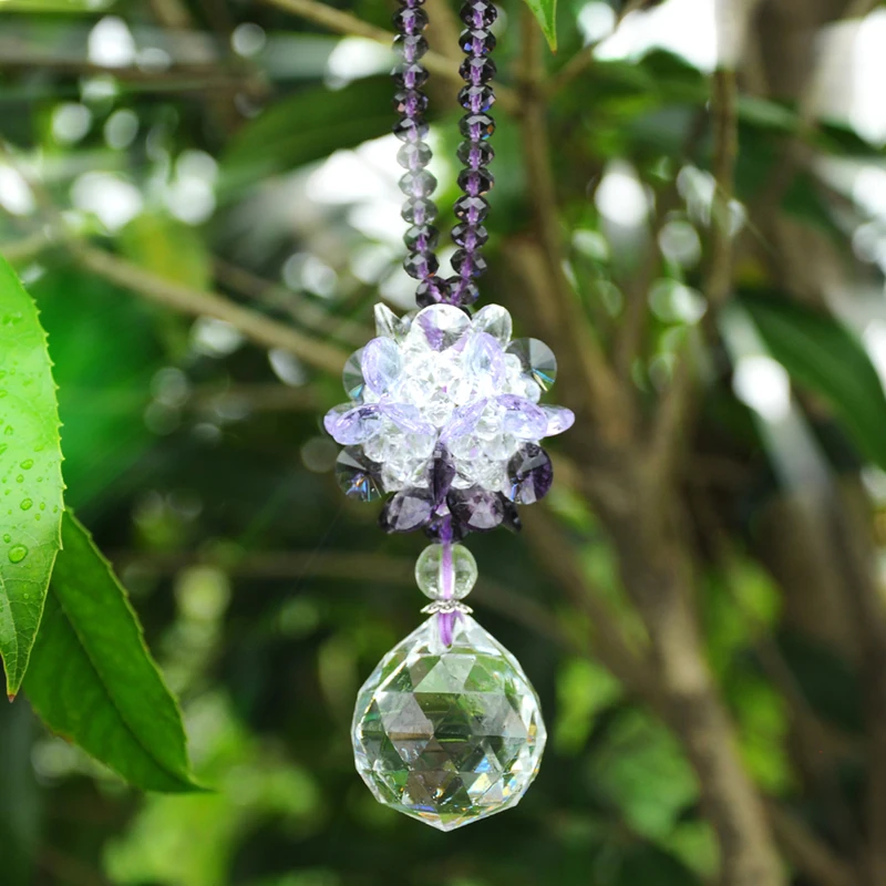 H& D зеркало заднего вида автомобиля Шарм орнамент Suncatcher Кристалл Призма фэншуй благословение Безопасное Путешествие(красочные