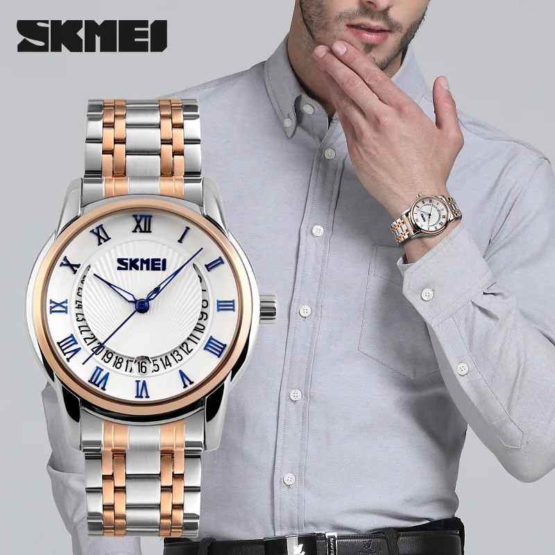 

SKMEI 9122 Top Brand Luxury Stainless Steel Quartz Watch Business Watches Men Watch Relogio Masculino