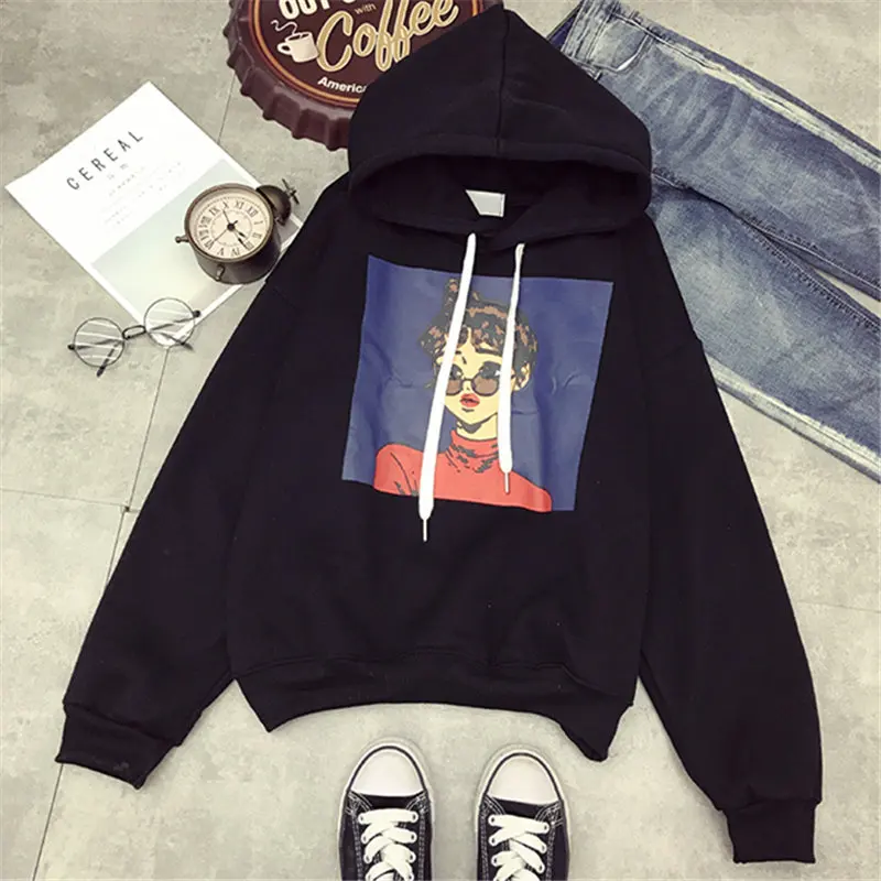9. 2018 Winter Harajuku Hooded Women Runway Sweatshirts 9. 2018 Winter Harajuku Hooded Women Runway Sweatshirts
