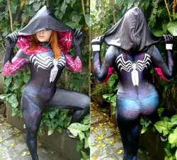 Gwenom Косплэй костюм woder женщина-паук Зентаи боди symbiote Гвен Стейси паук костюм супергероя 3D печатных Fullbody