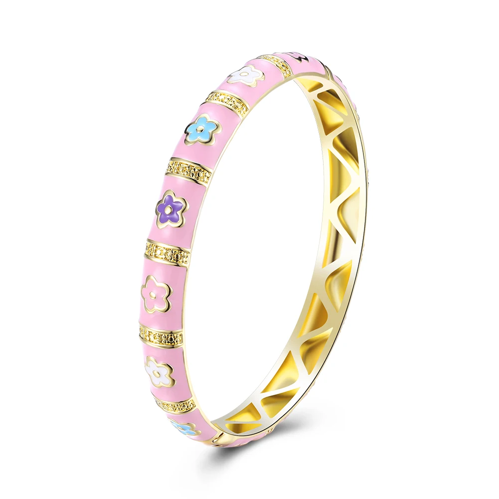 Women's Yellow Gold Color Cute Romantic Round Bangle | Украшения и аксессуары