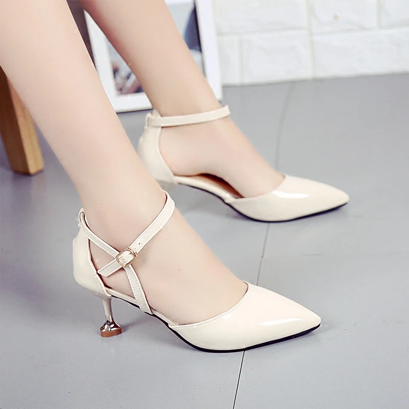 sandal women 2018 new summer Korean high heel shoes buckle shoes women