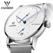 Мужские часы CADISEN Топ люксовый бренд автоматические механические часы мужские полностью стальные бизнес водонепроницаемые модные спортивные часы