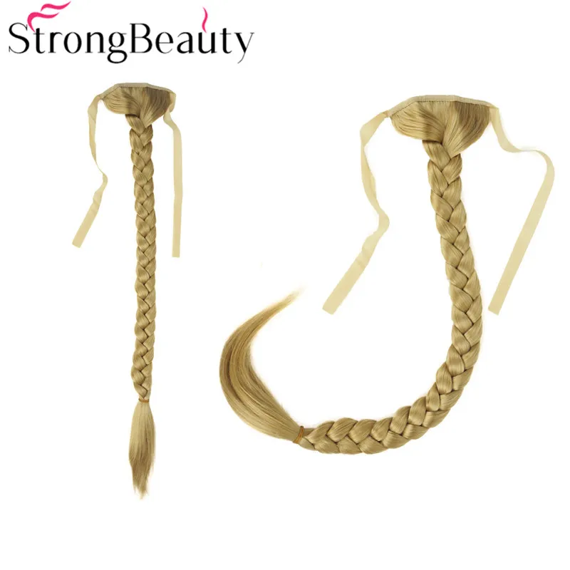 StrongBeauty, длинный рыбий хвост, коса, конский хвост, наращивание, Синтетическая лента, шиньон, 16 цветов