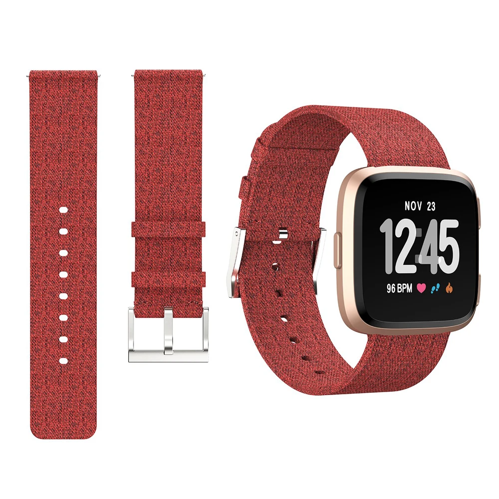 Для Fibit Versa Band нейлоновая плетеная ткань умные наручные часы ремешок для Fitbit Versa 2 умные аксессуары с металлической застежкой