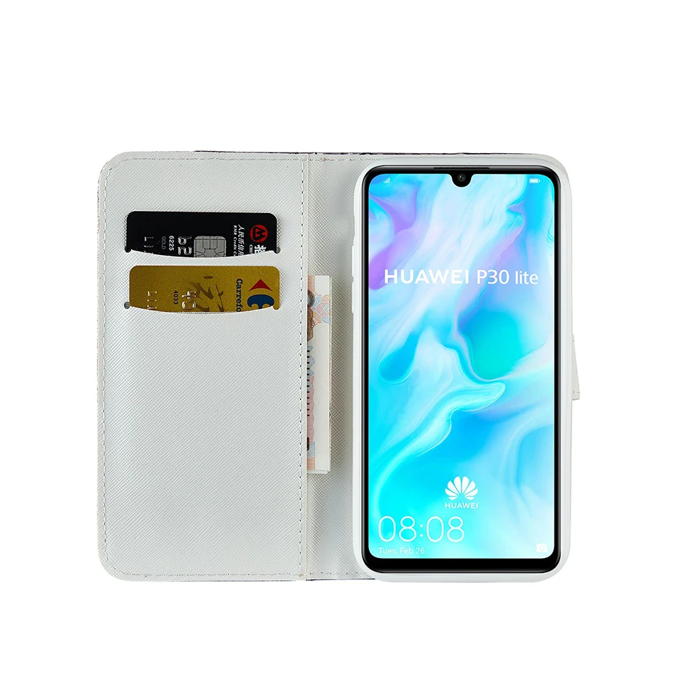 Laser Bột Wallet Flip Dành Cho Huawei P30 Lite P20 P Thông Minh Y5 2018 Y6 2019 Danh Dự 8A 7S giao phối 20 Lite Nova 3i Glitter Cover