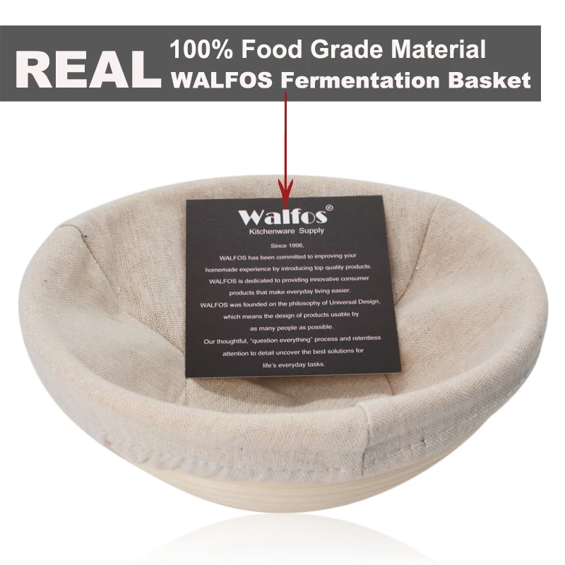WALFOS 5 размеров круглая корзина из ротанга Banneton Brotform хлебная тестоустойчивая для