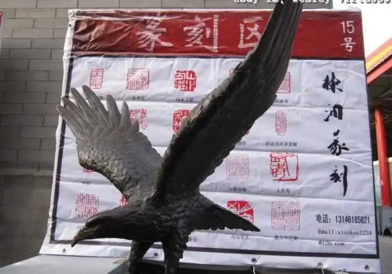 

22 Chinese classical Bronze Copper awing Lucky Fly eagle hawk Statue