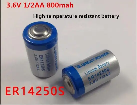 NEW ER14250S ER14250 14250 3.6V 1/2AA 800MAh lithium battery High  temperature resistant Li-ion lithium battery