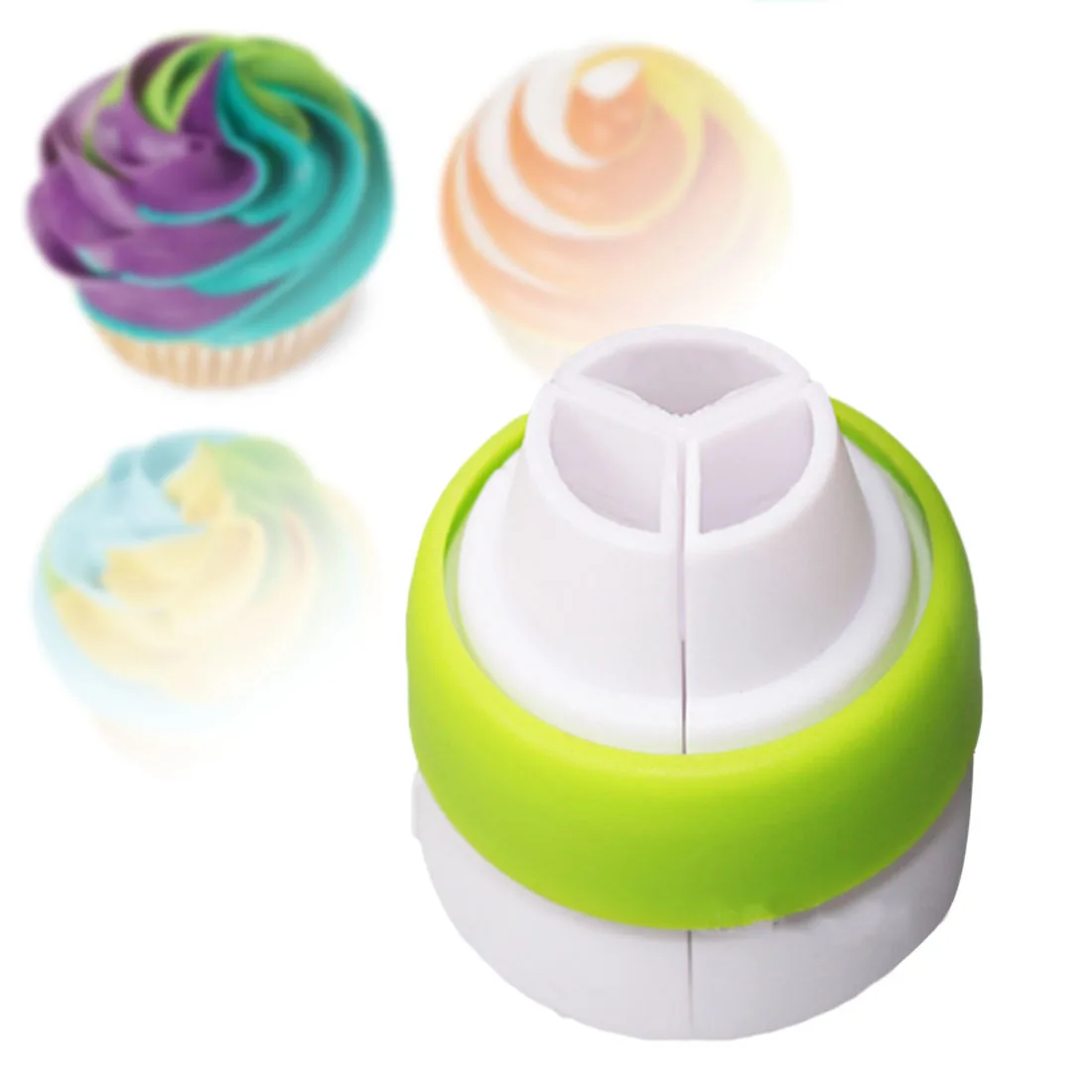 

Top Sale 1pcs 3 Holes Cake Decoration Converter Mix 3 Colors Icing Piping Nozzle Converter For Cupcake Nozzle Converter