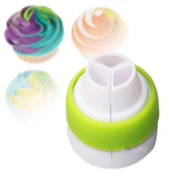 

Top Sale 1pcs 3 Holes Cake Decoration Converter Mix 3 Colors Icing Piping Nozzle Converter For Cupcake Nozzle Converter