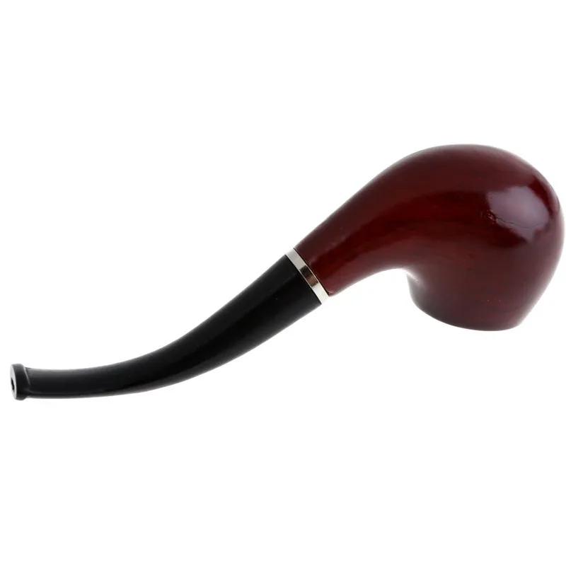 Traditional Style Ebony Wood Nature Handmade Tobacco Smoking Pipe Bent Round