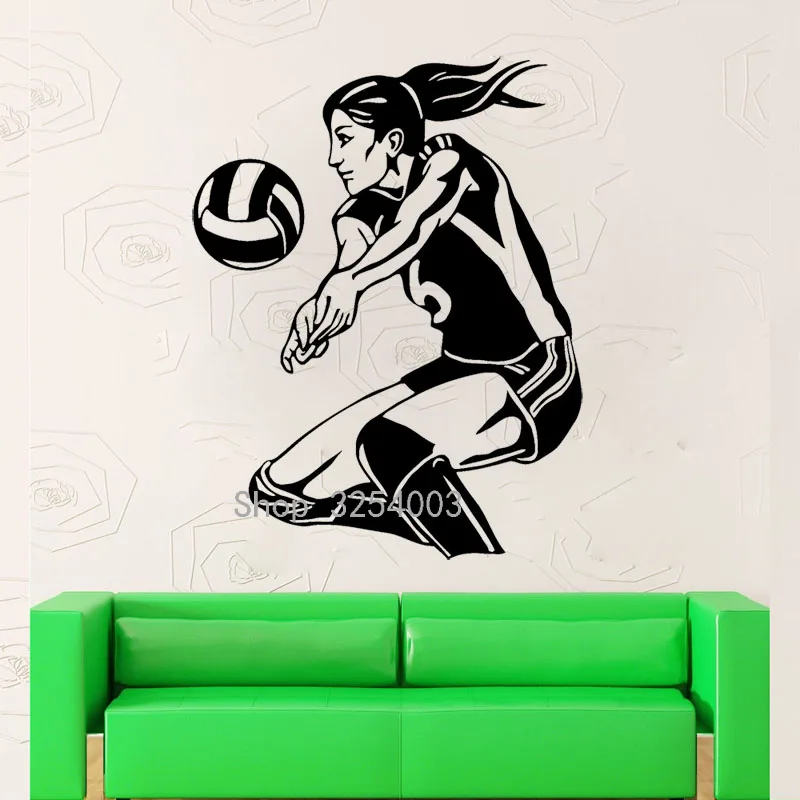 Women Kick Teen Sport Soccer Girl Wall Sticker Vinyl Art Home Room Decals Decor
