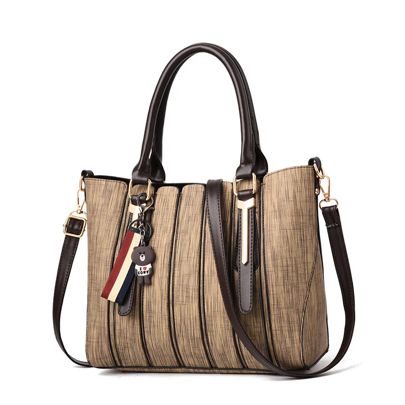 Women Handbag Stitching Style Bolsos Mujer Luxury Handbags Women Bag Designer Bear Pendant Crossbody Bag Sac A Main Totes SS7143 (4)