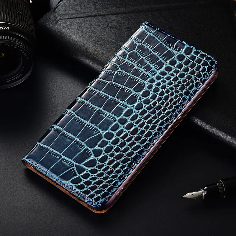 Чехол для iphone 6 6s 7 8 Plus чехол книжка из натуральной кожи с узором под крокодила