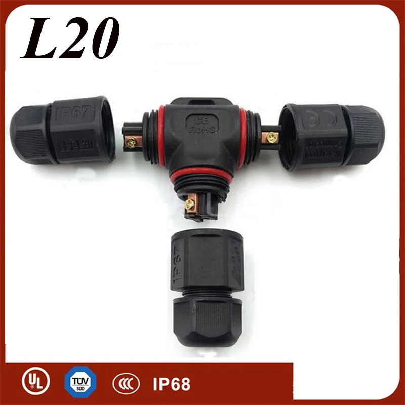 LLT L20 3T 2 3 4 pin Waterproof Connector , IP67, Industrial Power