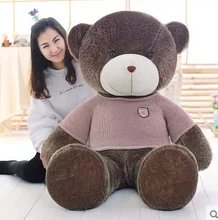 big plush round eyes khaki sweater teddy bear toy huge bear doll gift about 160cm